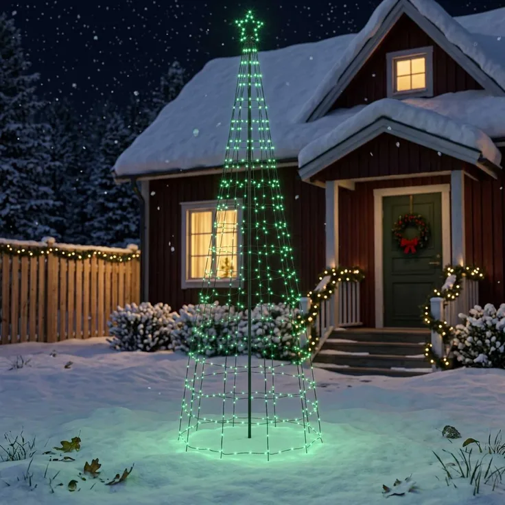 vidaXL LED-Weihnachtsbaum EKENAS 300 cm 390 LEDs RGB Stahl RGB 42050823