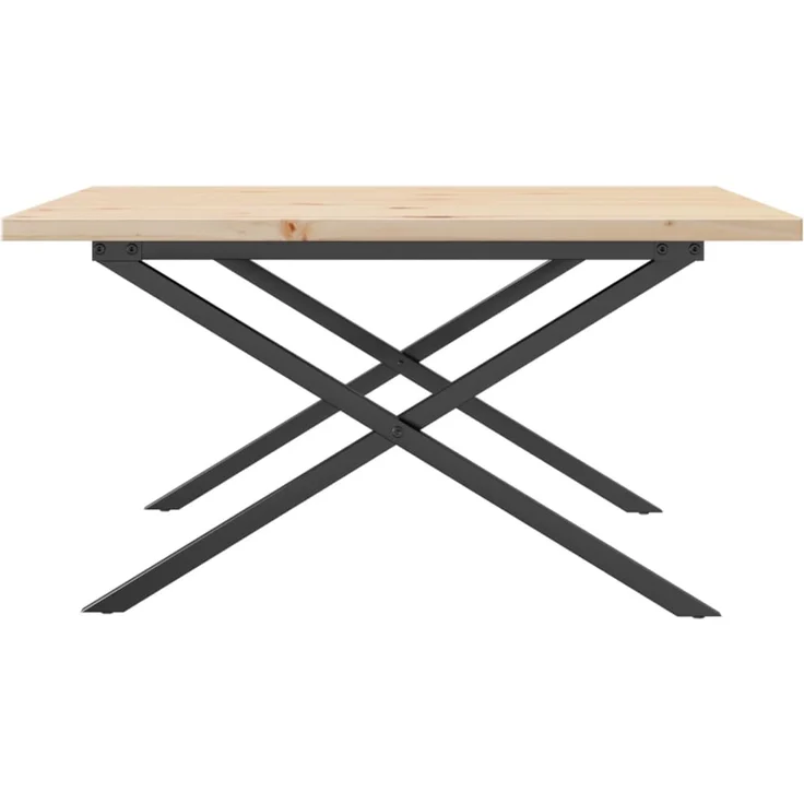Couchtisch Sofatisch, X-Gestell 90x90x45,5cm Massivholz Kiefer & Stahl d453e – Bild 5