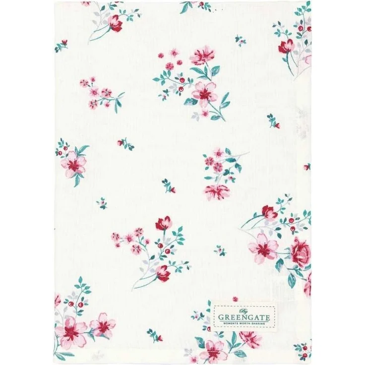 Greengate Geschirrtuch Greengate Geschirrtuch ALASIE Weiß mit Blumen – Bild 2
