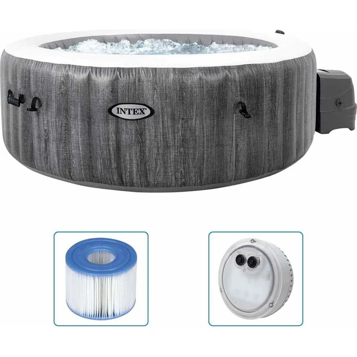 Intex Whirlpool "Pure Spa Bubble Massage Greywood Deluxe", Ø 196x71 cm – Bild 1