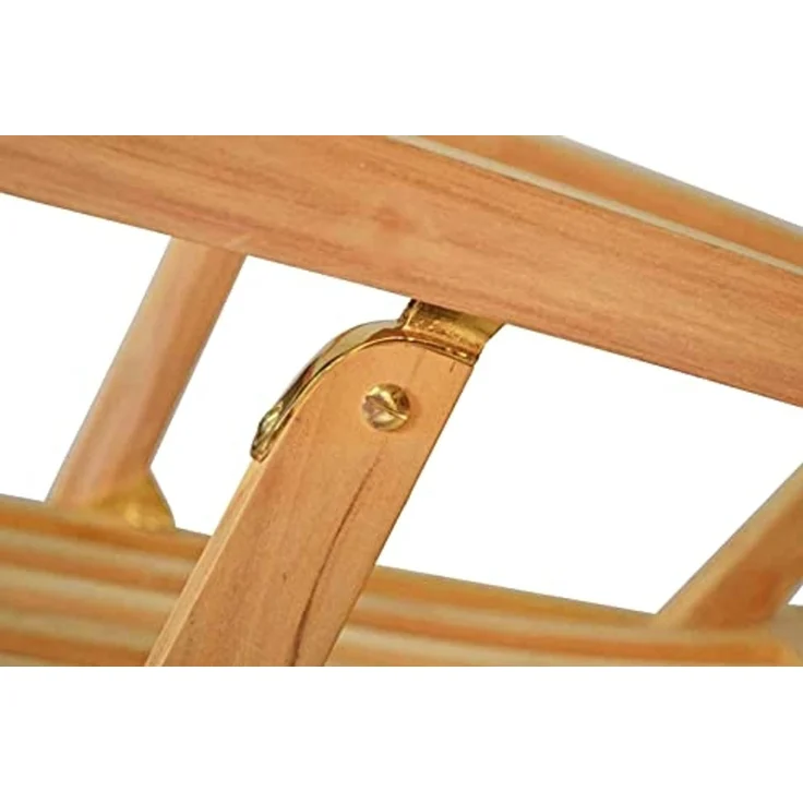 Kai Wiechmann Gartenliege Hochwertiger Teak Deckchair mit Rad als wetterfester Liegestuhl, verstellbarer Teak Relaxsessel mit Fußablage – Bild 4