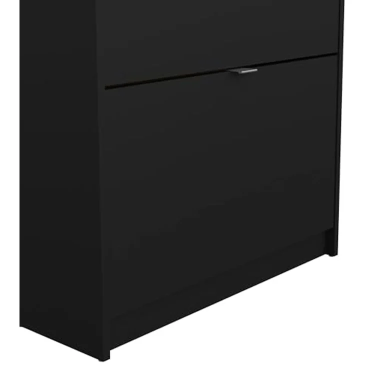 Dmora - Schuhschrank Natalie, Schuhregal, Mehrzweck-Eingangsgarderobe, Möbel für Schuhe, 70x24 h162 cm, Schwarz – Bild 5
