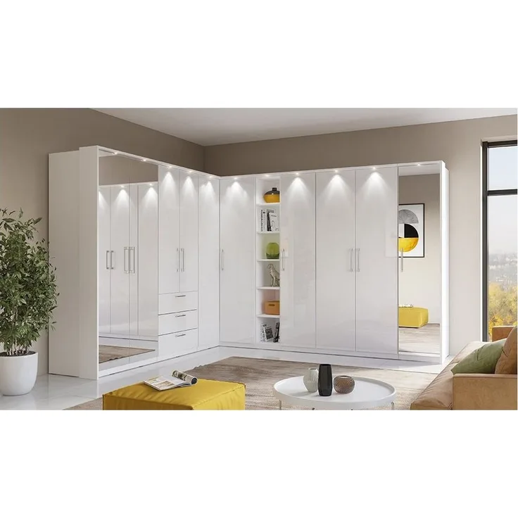 Lomadox Regal OLMO-83, Kleiderschrank Regal weiß mit 6 Fächern, B/H/T: ca. 35/217/63 cm