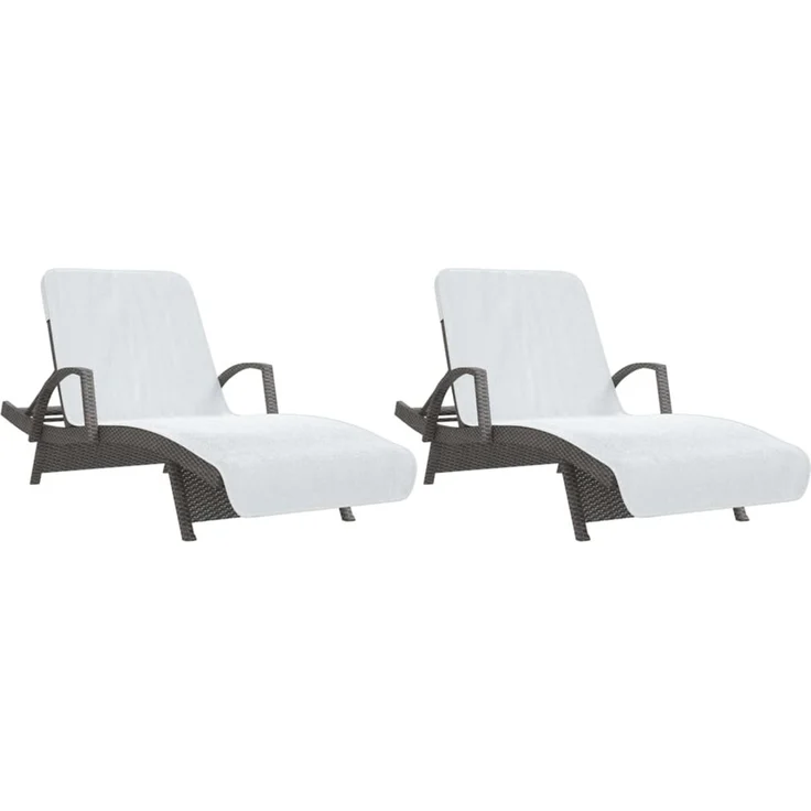 vidaXL Strandtücher 2 Stk. Weiß 75x200 cm Stoff 400 GSM 362670 – Bild 4