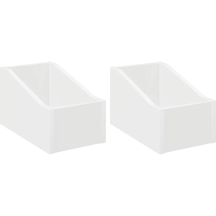vidaXL LP Plattenbox 2 stk. Weiß 18 x 32 x 18 cm Holzwerkstoff 8012795 – Bild 2