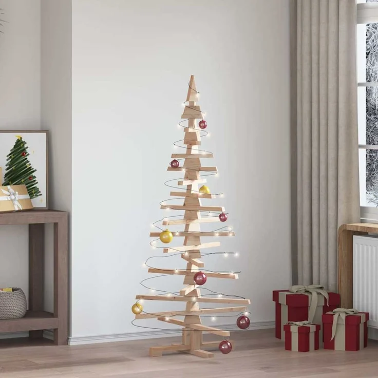 vidaXL Holz-Weihnachtsbaum zur Dekoration 150 cm Massivholz Kiefer 4103971 – Bild 1