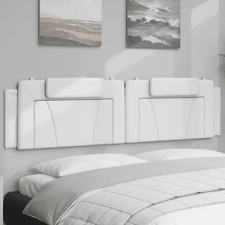 vidaXL Kopfteil-Kissen "Viana" Weiß 200 cm Kunstleder