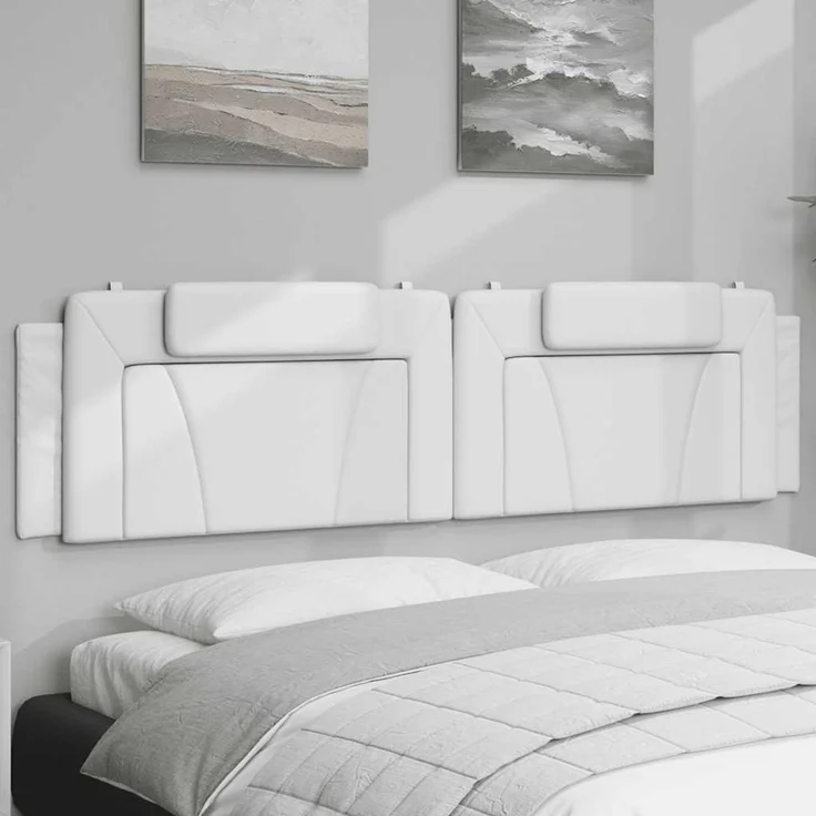 vidaXL Kopfteil-Kissen "Viana" Weiß 200 cm Kunstleder – Bild 1