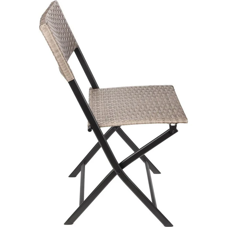 BRUBAKER Campingstuhl Toskana - Polyrattan Klappstuhl wetterfest und robust (Balkonstuhl klappbar, 2 St), Camping Stuhl für Garten Balkon Terrasse - Gartenstuhl - Grau Braun – Bild 3