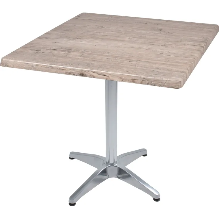 Bistrotisch Set Washington Pine 80x80cm Tischgestell Alu blank Garten Tisch