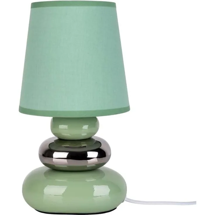Tischlampe Wohnzimmer Tischleuchte Schlafzimmer Keramik Stoff Mint Grün 3045349