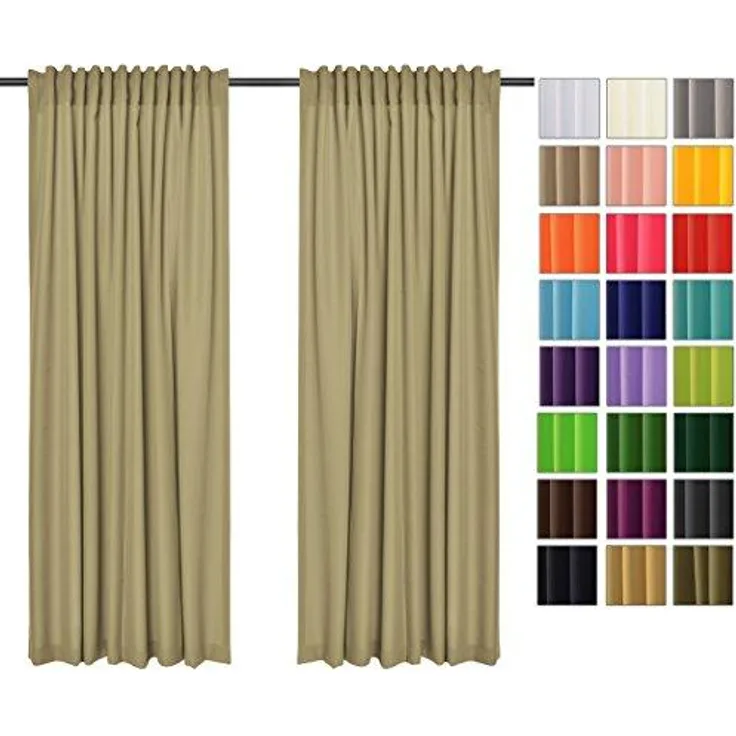 Rollmayer 'Vivid' 2er Pack Vorhänge mit Tunnelband beige 3, 135x260 cm, blickdicht