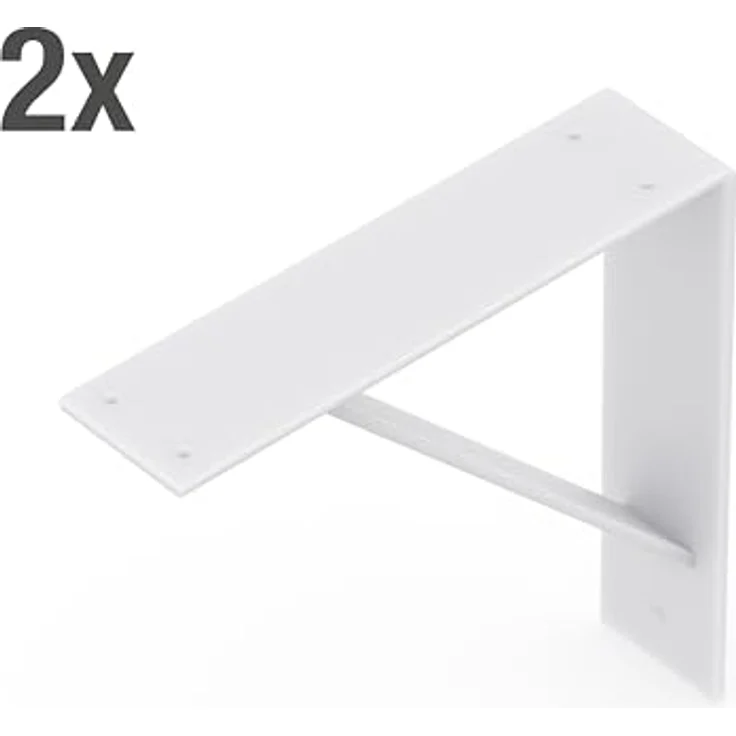 Alberts Regalträger, Metall, 5x20.5x20.5 cm, Weiß, für Wandregale im Wohnzimmer – Bild 2