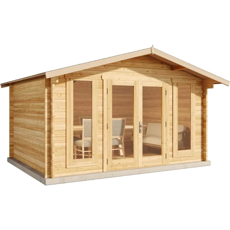 Alpholz Gartenhaus Mirko Modern Gartenhaus aus Holz in Pinie Holzhaus mit 40 mm Wandstärke Blockbohlenhaus mit Montagematerial – Bild 3