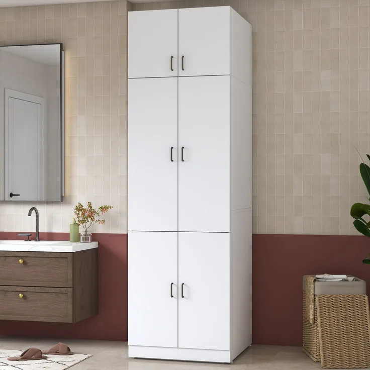 Skye Decor 'KD145 - 8181' Waschmaschinenunterschrank, Weiß, 70 x 232,2 x 70,5 cm