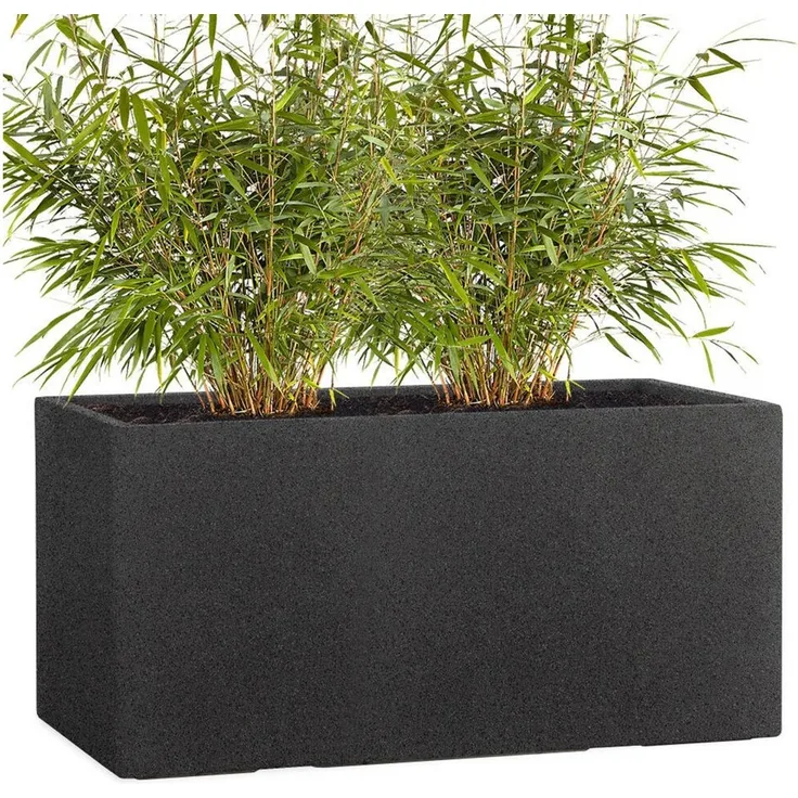 Pflanzwerk® Pflanzkübel TUB Premium Fiberglas Blumenkübel Frostbeständig mit Lotus-Effekt, Fiberglas - Handgefertigt - Rechteckig - Frostbeständig