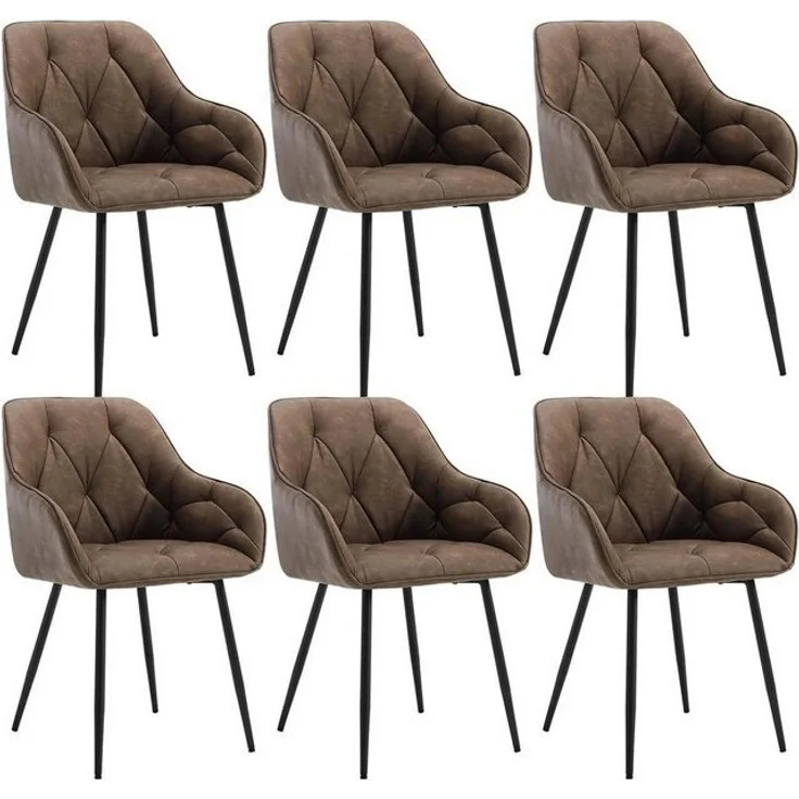 Woltu 4-Fußstuhl (Set, 6 St), Esszimmerstühle ergonomischer aus Kunstleder – Bild 4