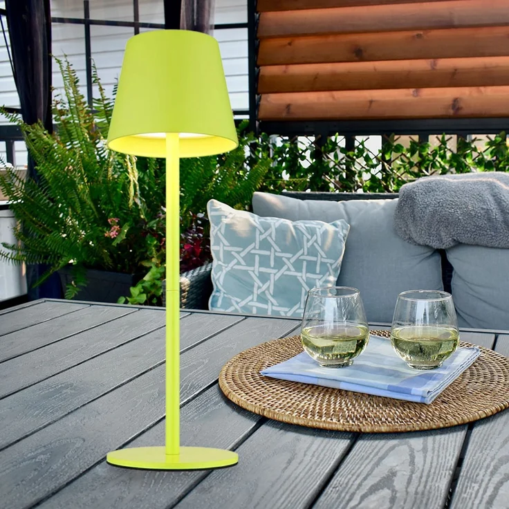 LED Tischleuchte, grün, Akku, CCT, Touchdimmer, Flaschenaufsatz – Bild 3