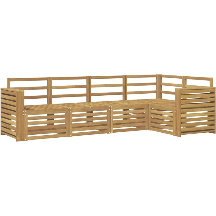 vidaXL Outdoor-Sofagarnitur 5 stk. 5-Sitzer Weiß Massivholz Akazie 3391839 – Bild 2
