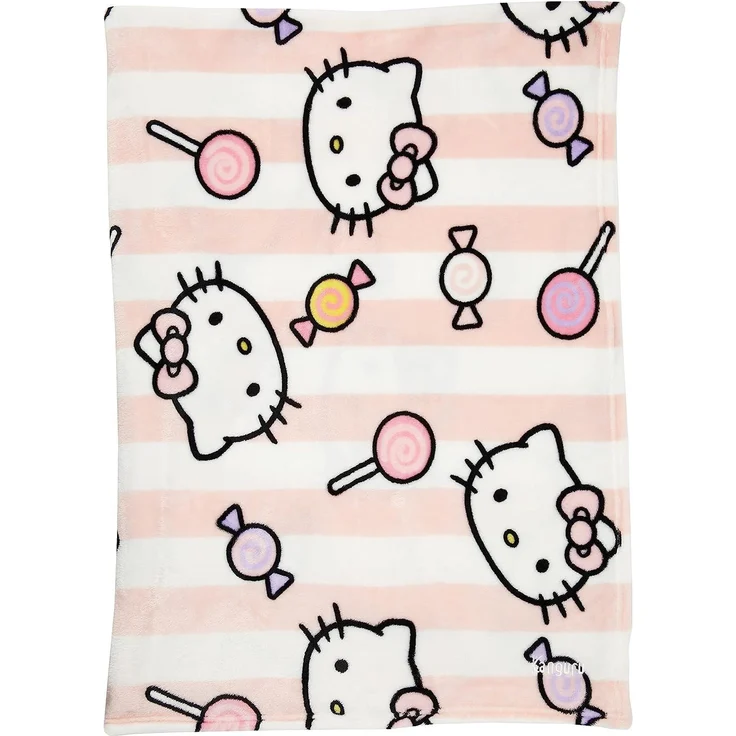 Kanguru Hello Kitty Tagesdecke, Pinke, weiche Decke 130x170 cm, Mikrofaser tagesdecke bettüberwurf oder tagesdecke Sofa. Qualität mit Ökotex-Prüfzertifikat, Sanrio – Bild 5