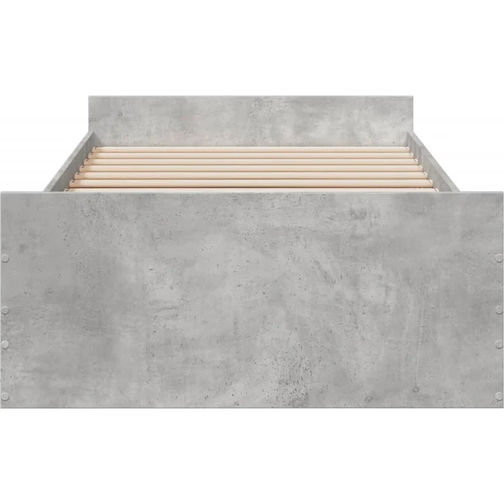vidaXL Bettgestell mit Schubladen Betongrau 75x190 cm Holzwerkstoff 3280352 – Bild 4