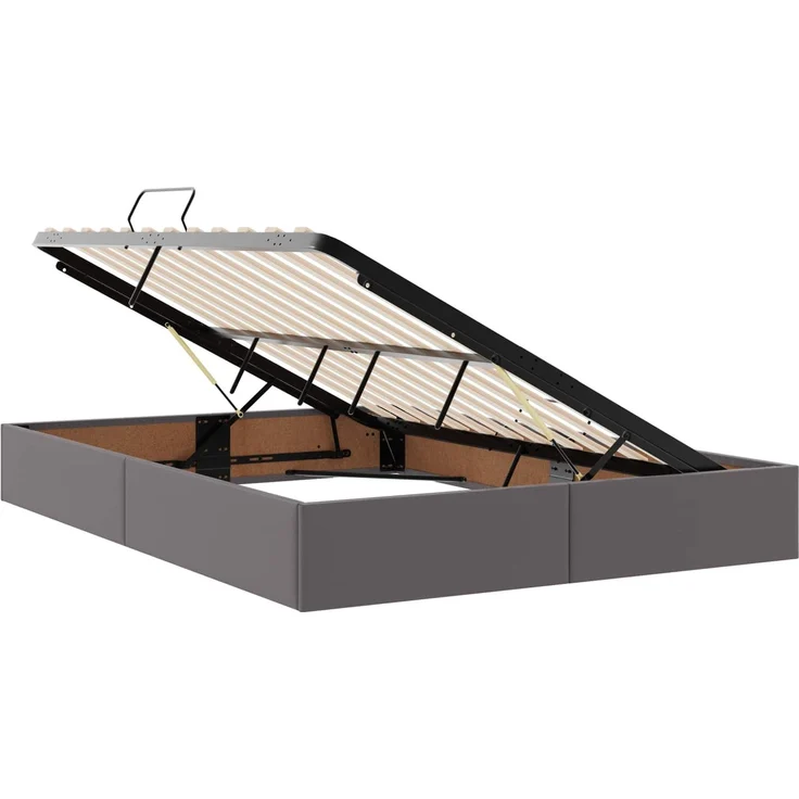 vidaXL Ottoman Bettgestell mit Speicher Grau 140 x 190 cm Kunstleder 3442772 – Bild 6