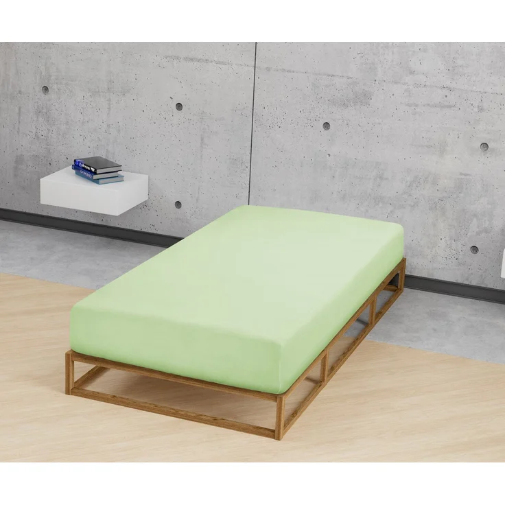 biberna Feinbiber-Spannbetttuch 0002744, pistaziengrün, 1x 140x200 cm - 160x200 cm – Bild 3