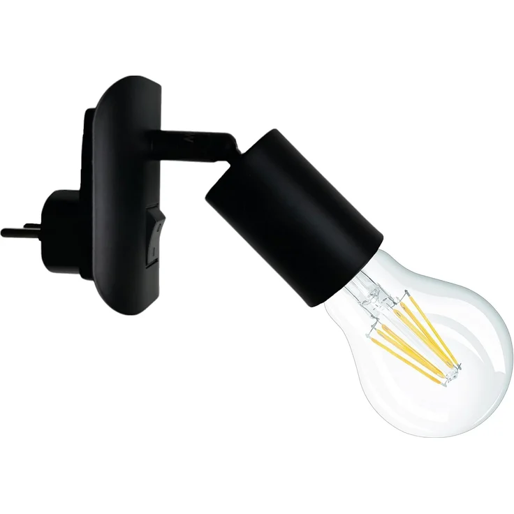 TRANGO LED Steckdosenleuchte, 11-059 LED Steckerleuchte inkl. 1x 8 Watt 3000K warmweiß E27 LED Leuchtmittel in Schwarz matt *ANNA*, Wandleuchte, Leselampe, Küchenlampe – Bild 5