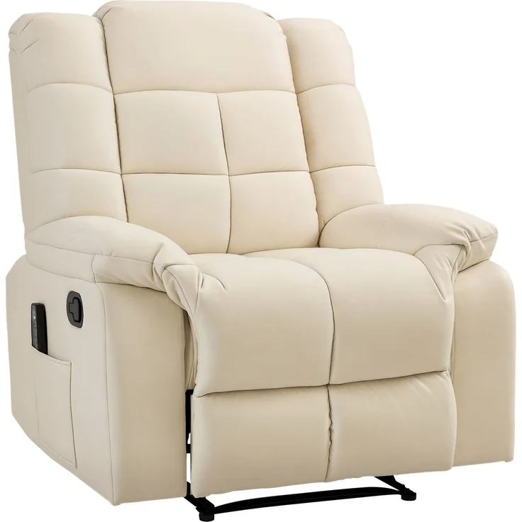 Massagesessel, Entspannungssessel, Massagesessel mit verstellbarer Rückenlehne, Fußstütze, TV-Sessel, Kunstlederbezug – Bild 1