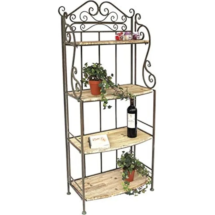 Regal Malega 12060 aus Metall und Holz 150cm Bücherregal Badregal Küchenregal