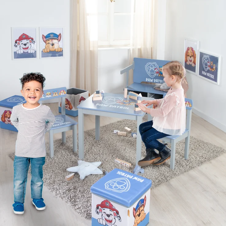 roba Kinderstuhl 'Paw Patrol' - MDF lackiert - HxBxT: 59 x 30,5 x 29 cm - Blau / Grau – Bild 5