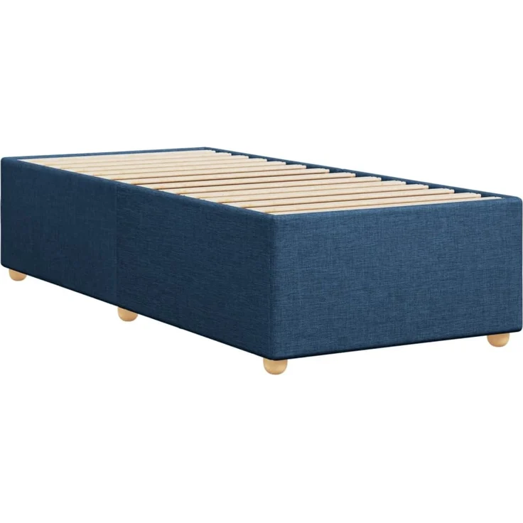 vidaXL Bettgestell ohne Matratze Blau 90x190 cm Stoff 3284700 – Bild 6