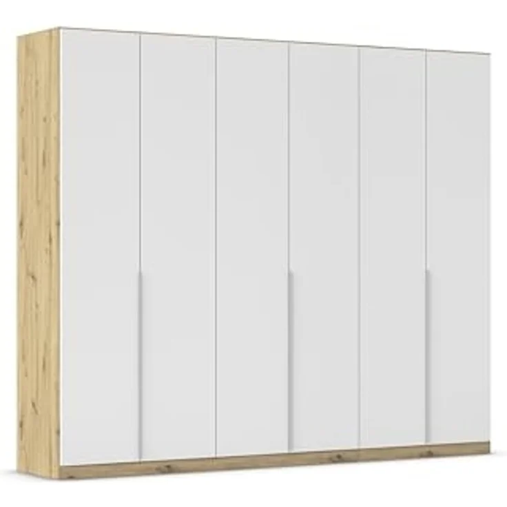 Rauch Möbel Alabama, Kleiderschrank für Schlafzimmer, Kinderzimmer, Wohnzimmer, Garderobe, Flur, 6-türig, mit Zubehör Basic, Farbe Weiß/Eiche Artisan, Holz, Breite 271 cm – Bild 1