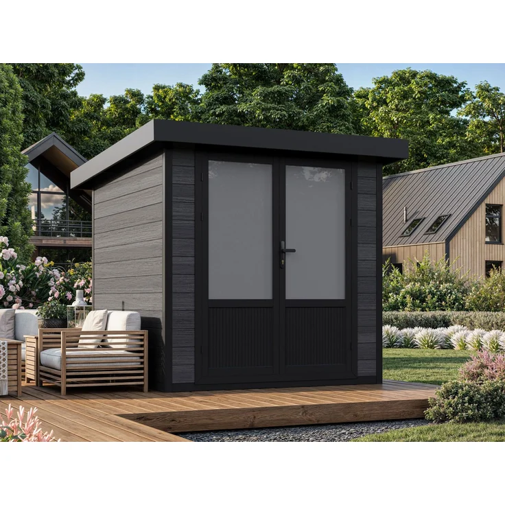 WPC Gartenhaus 2x2 + Pultdach – Style DeLuxe 4,0 m² – Bild 1