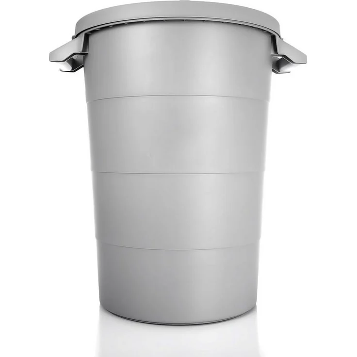 BigDean wetterfeste Universaltonne mit Deckel und 2 stabilen Tragegriffen 80 Liter GRAU - Regentonne Mülleimer - Indoor und Outdoor geeignet - Made in Europe – Bild 5