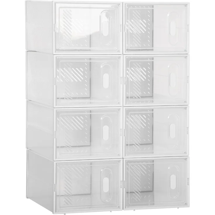Modulares Regalsystem mit 8 Fächern, Steckregal, 25 cm x 35 cm x 19 cm, transparent--Transparent--35x25x19cm--YOUDENOVA