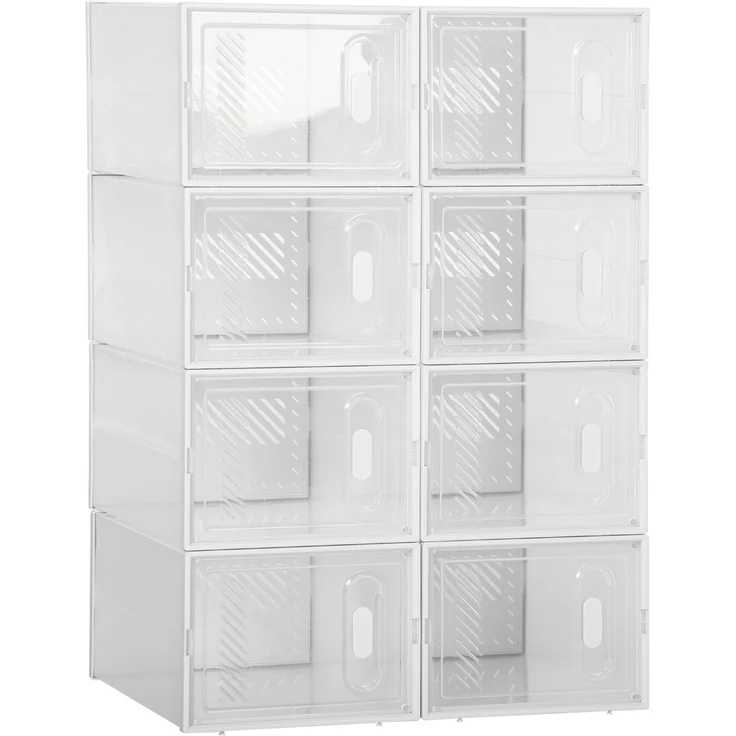 Modulares Regalsystem mit 8 Fächern, Steckregal, 25 cm x 35 cm x 19 cm, transparent--Transparent--35x25x19cm--YOUDENOVA – Bild 1