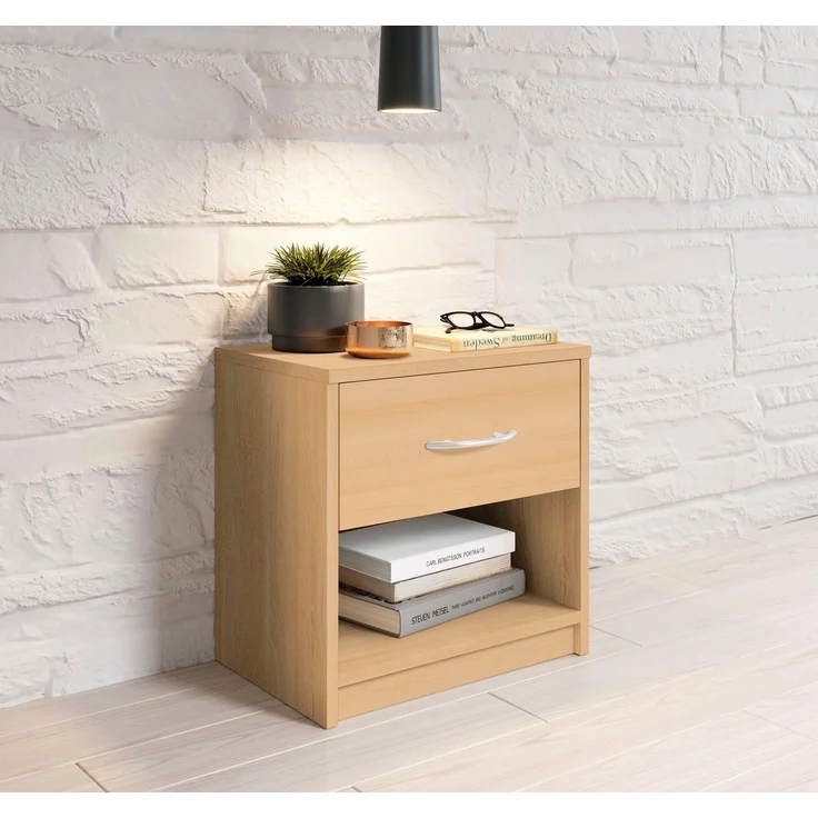 Nachtkommode PEPE Buche 1 Schublade ca. 39 x 41 x 28 cm – Bild 1