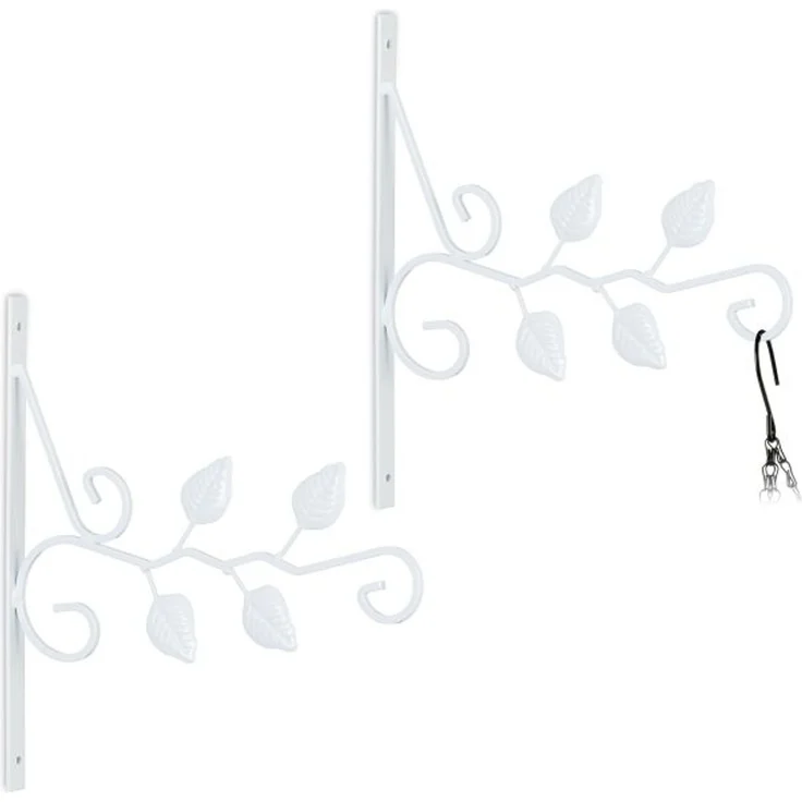 Relaxdays Blumenampelhalterung 2er Set Blattmotiv – Bild 1