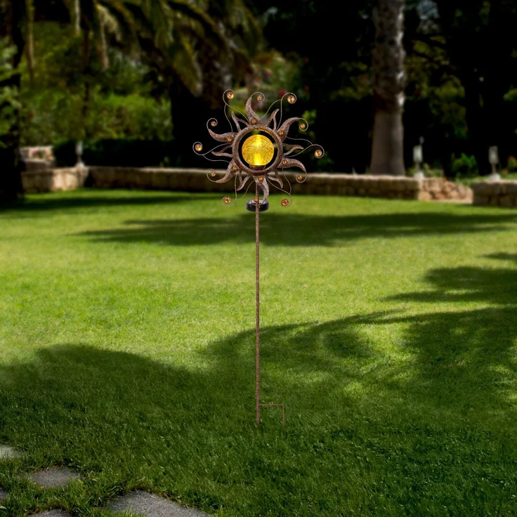 Ambia Garden Solarleuchte, Metall rost, 7.5 x 91 x 31.5 cm, mit Schalter und Akku – Bild 2