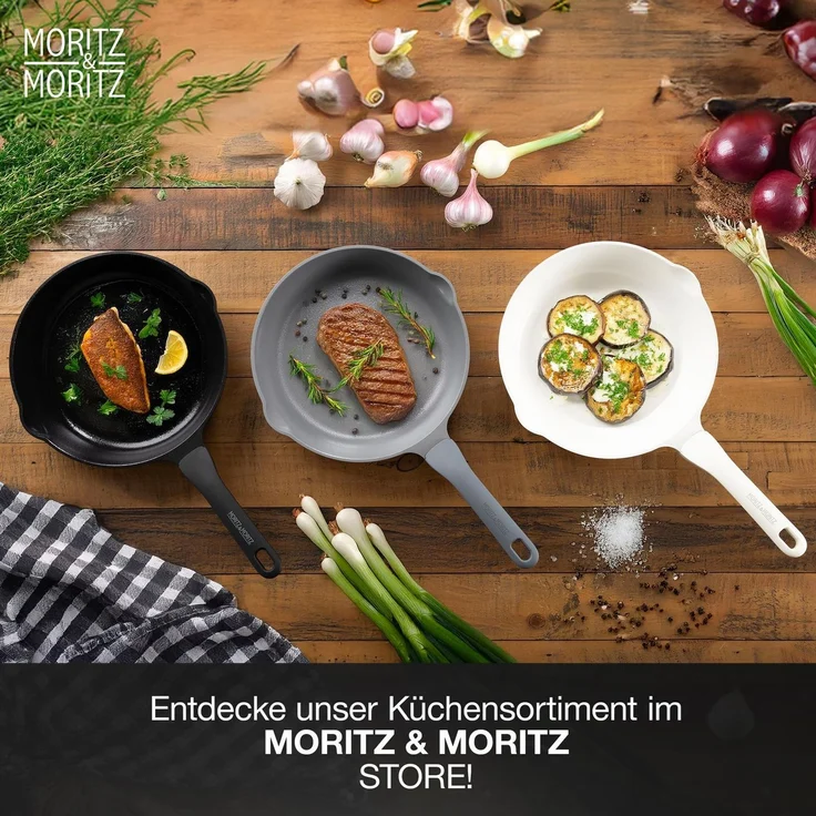 Moritz & Moritz Multipfanne mit Deckel, Aluminium Grau, Ø 26 cm – Bild 9