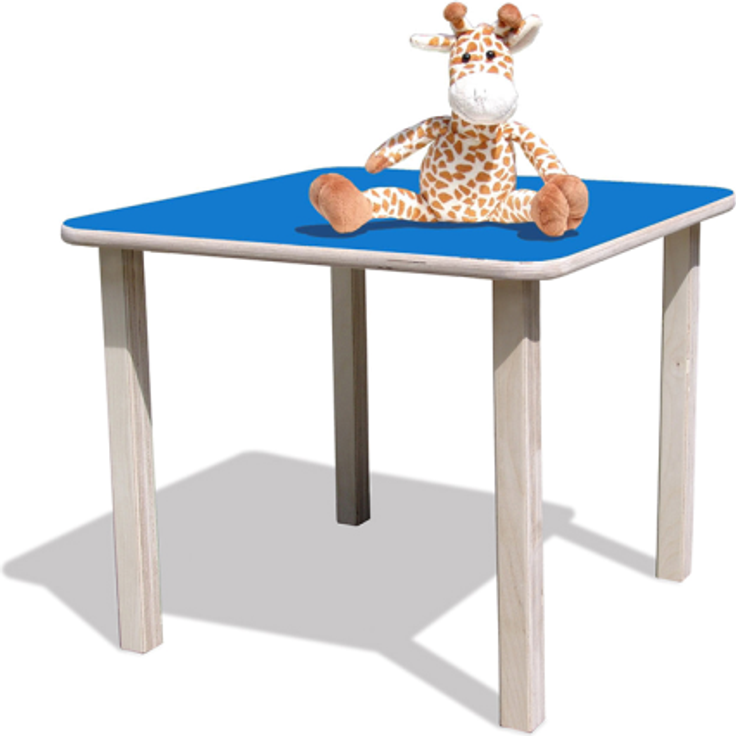 ELI Kindertisch - mit Bunter Tischplatte - Quadratisch - Blau