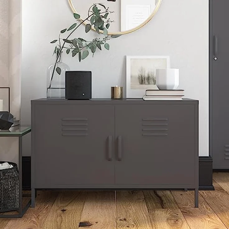 Dorel Home Queer Eye Bradford Metallschrank, Spind, grau, Einheitsgröße – Bild 2