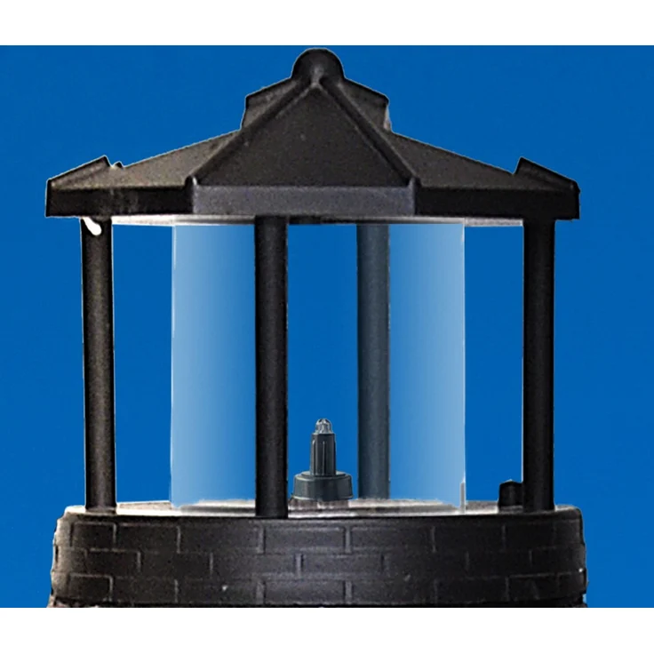 Jürgen Westerholt GmbH LED Solarleuchte Leuchteinheit Leuchtkopf für Leuchtturm ROTER SAND, Blinkendes Licht, LED fest integriert, Kaltweiß, LED mit rotierendem Spiegel