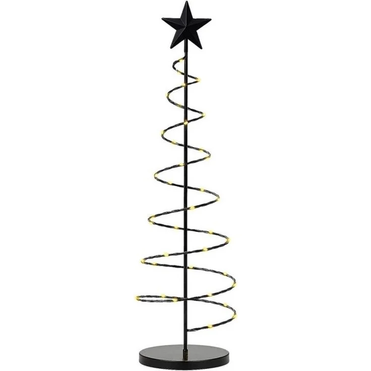 mucHome Künstlicher Weihnachtsbaum Spiral Weihnachtsbaum 60cm mit 40 warmweiße LED Metall – Bild 3