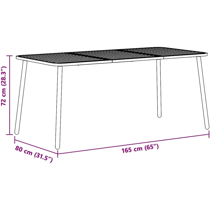 vidaXL Essgruppe 7 stk. Anthrazit 165 x 80 x 72 cm Stahl 3422856 – Bild 9