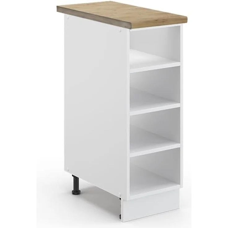 Vicco Küchenregal Fame-Line, Weiß/Weiß, 30 cm, AP Eiche