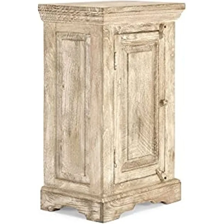 Unterschrank Bad 48x80x33 cm Mangoholz natur massiv rustikal Landhausstil Badunterschrank Patina massivum Badmöbel Kommode Schrank