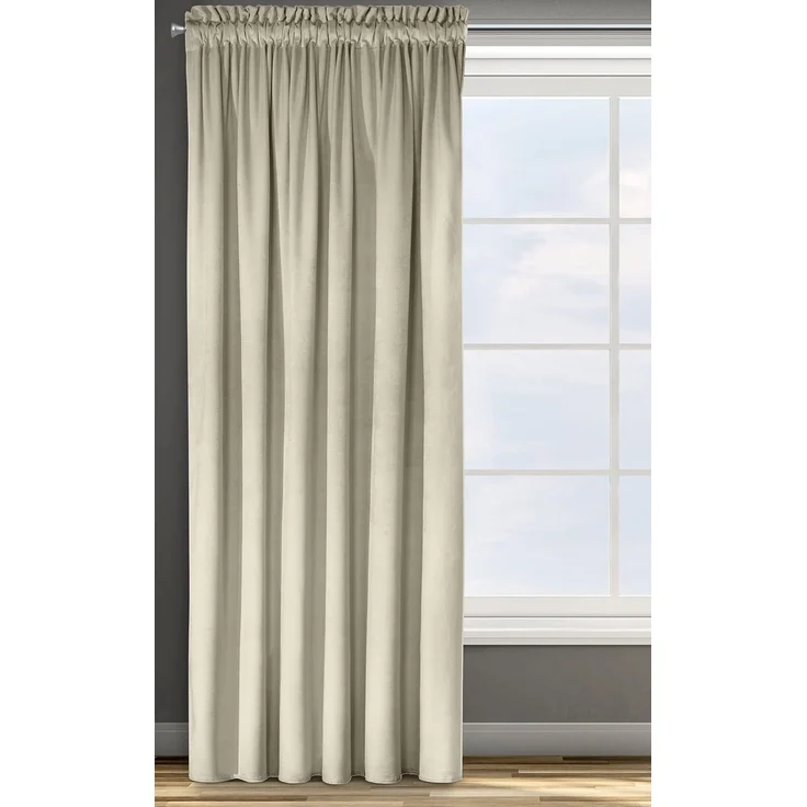Samtvorhang Velours Vorhänge zum Wohnzimmer Prachtvoll Elegant beige 135x300 cm Kräuselband
