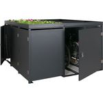 Mendler 3er-Mülltonnenverkleidung / 2er-Fahrradgarage mit Pflanzkasten HWC-N79, abschließbar, Metall anthrazit, 130x193x208 cm